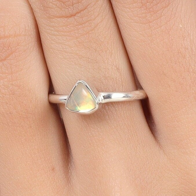 Ethiopian Opal Sterling Silver Ring