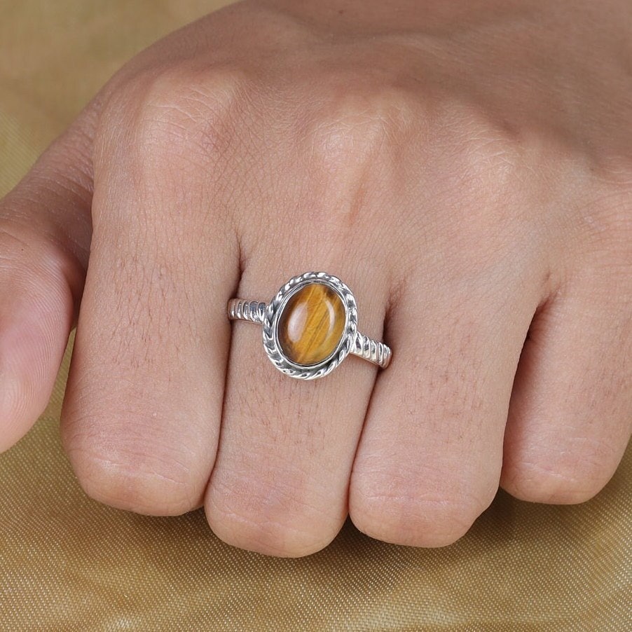 Tiger Eye Sterling Silver Ring