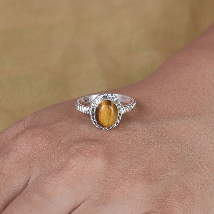 Tiger Eye Sterling Silver Ring