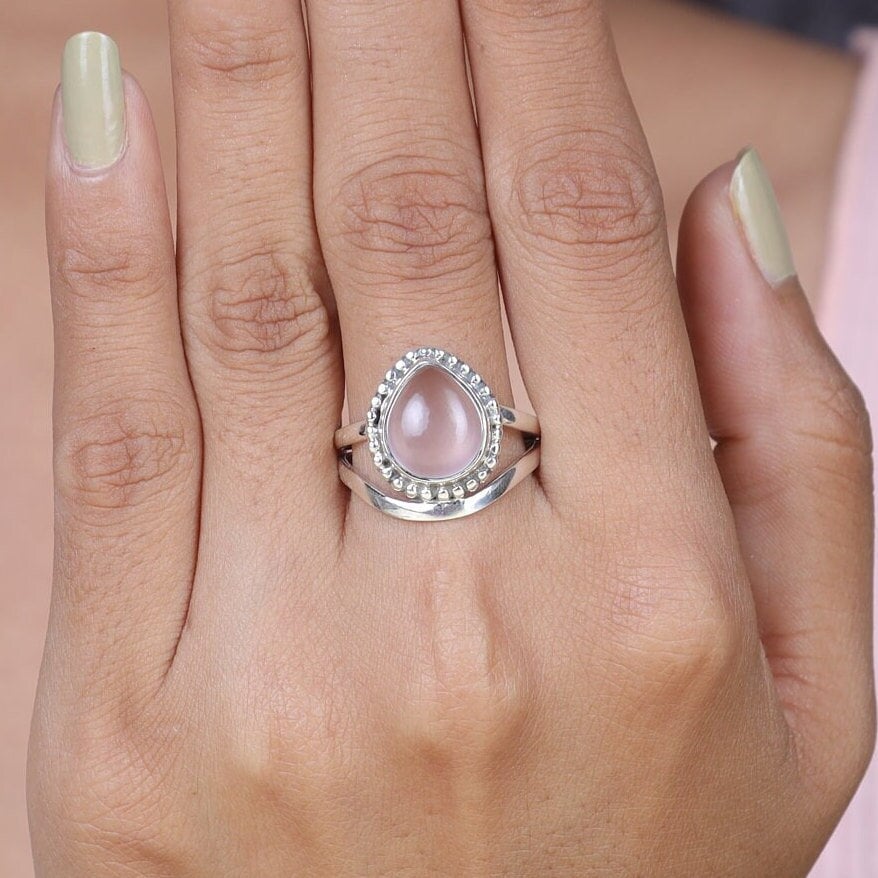 Rose Quartz Sterling Silver Ring