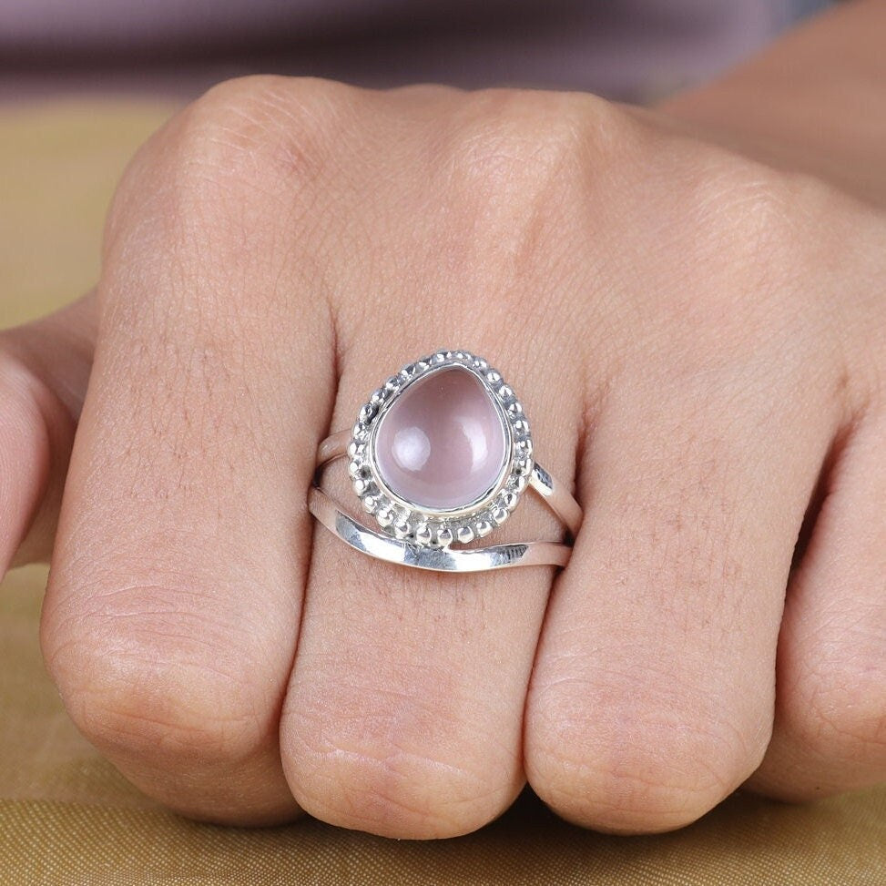 Rose Quartz Sterling Silver Ring