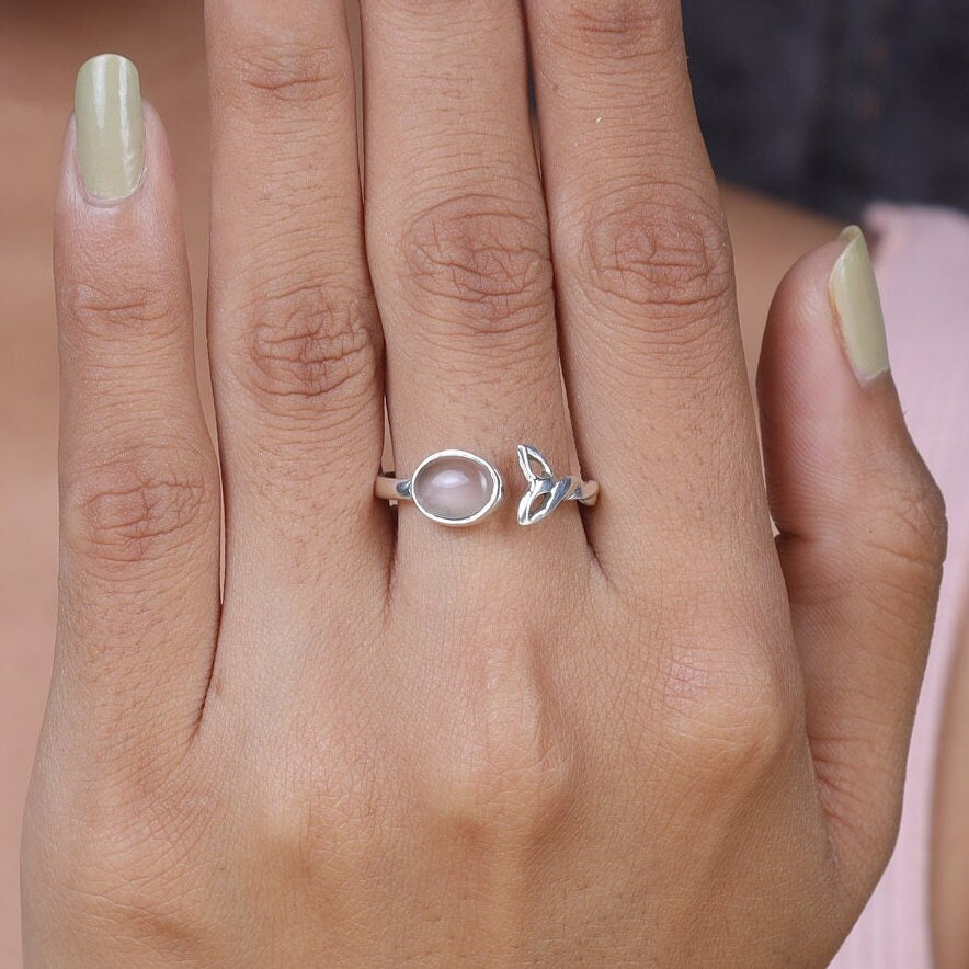 Rose Quartz Sterling Silver Ring