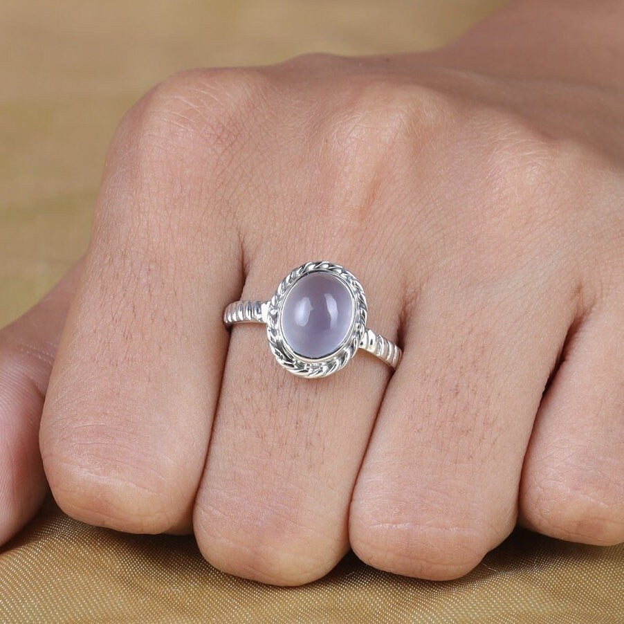 Chalcedony Sterling Silver Ring