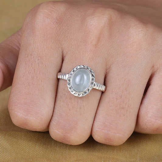 Aquamarine 925 Sterling Silver Ring