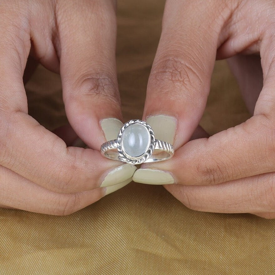 Aquamarine 925 Sterling Silver Ring