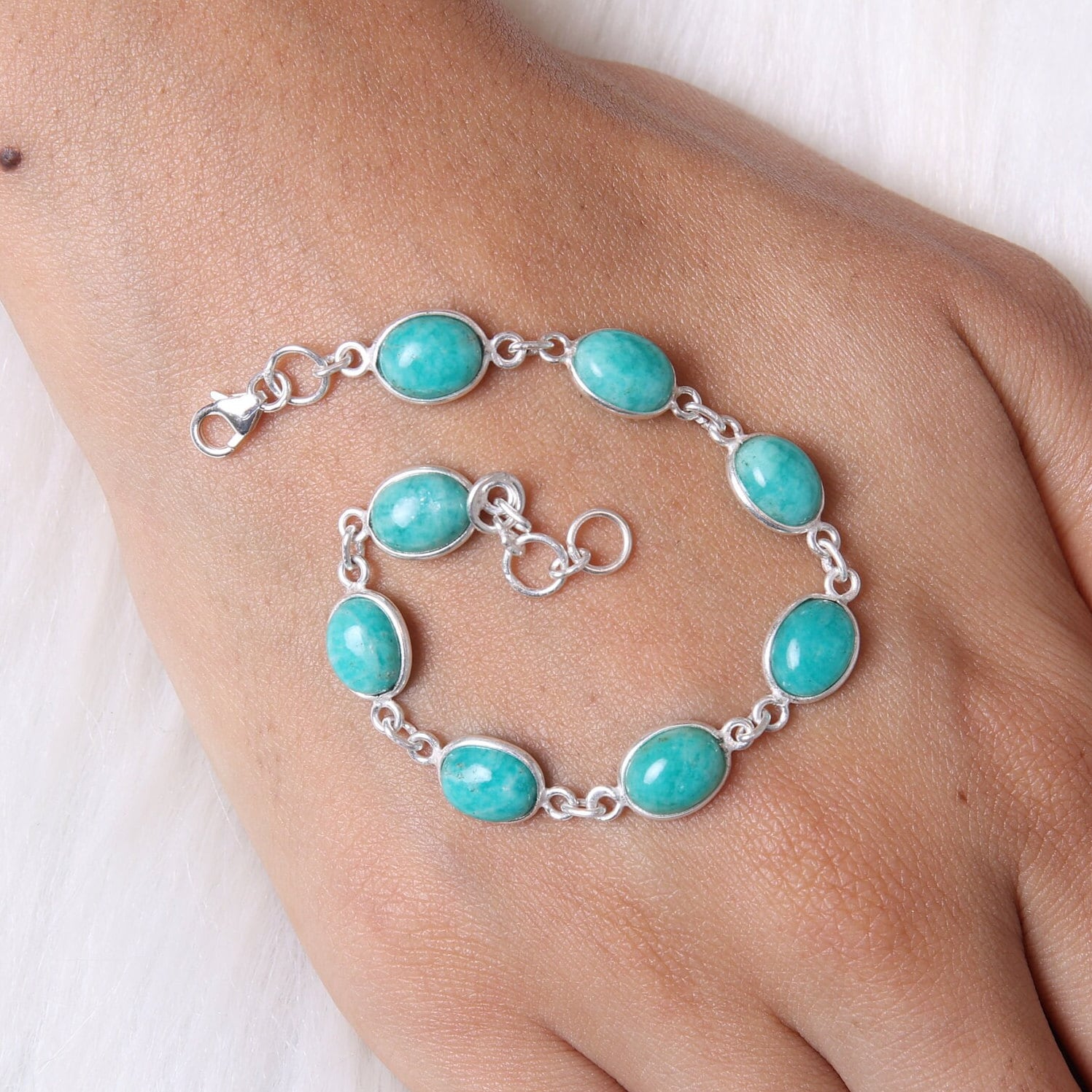 Amazonite Sterling Silver Bracelet