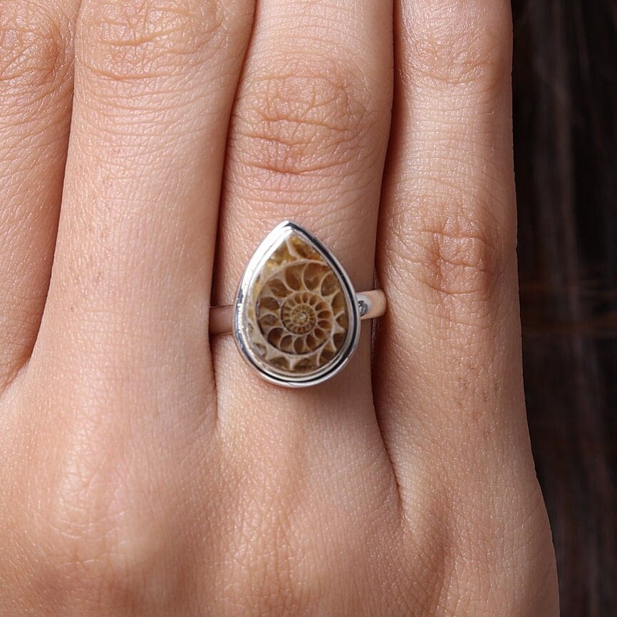 Ammonite Sterling Silver Ring