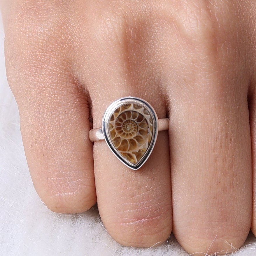 Ammonite Sterling Silver Ring