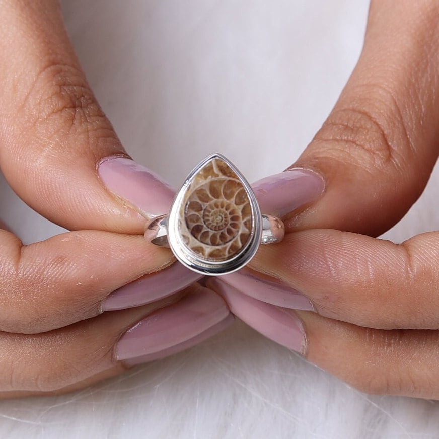 Ammonite Sterling Silver Ring