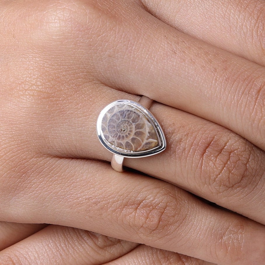 Ammonite Sterling Silver Ring