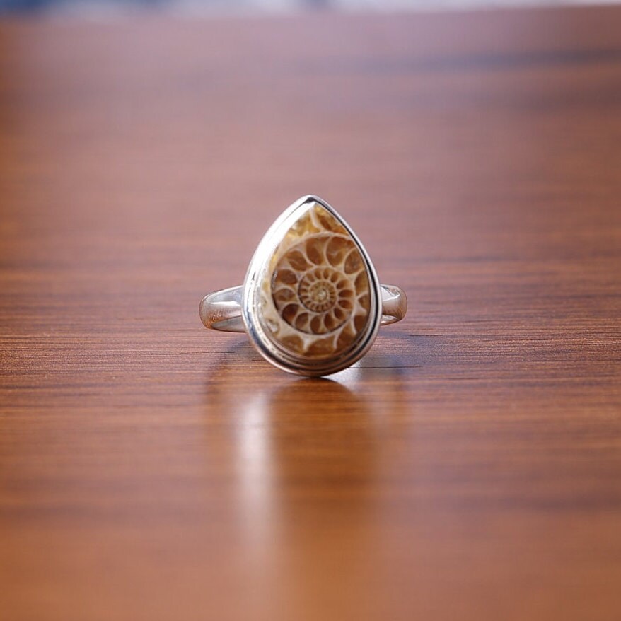 Ammonite Sterling Silver Ring