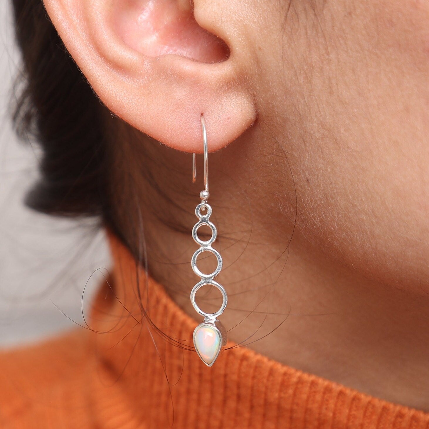 Ethiopian Opal Sterling Silver Earrings