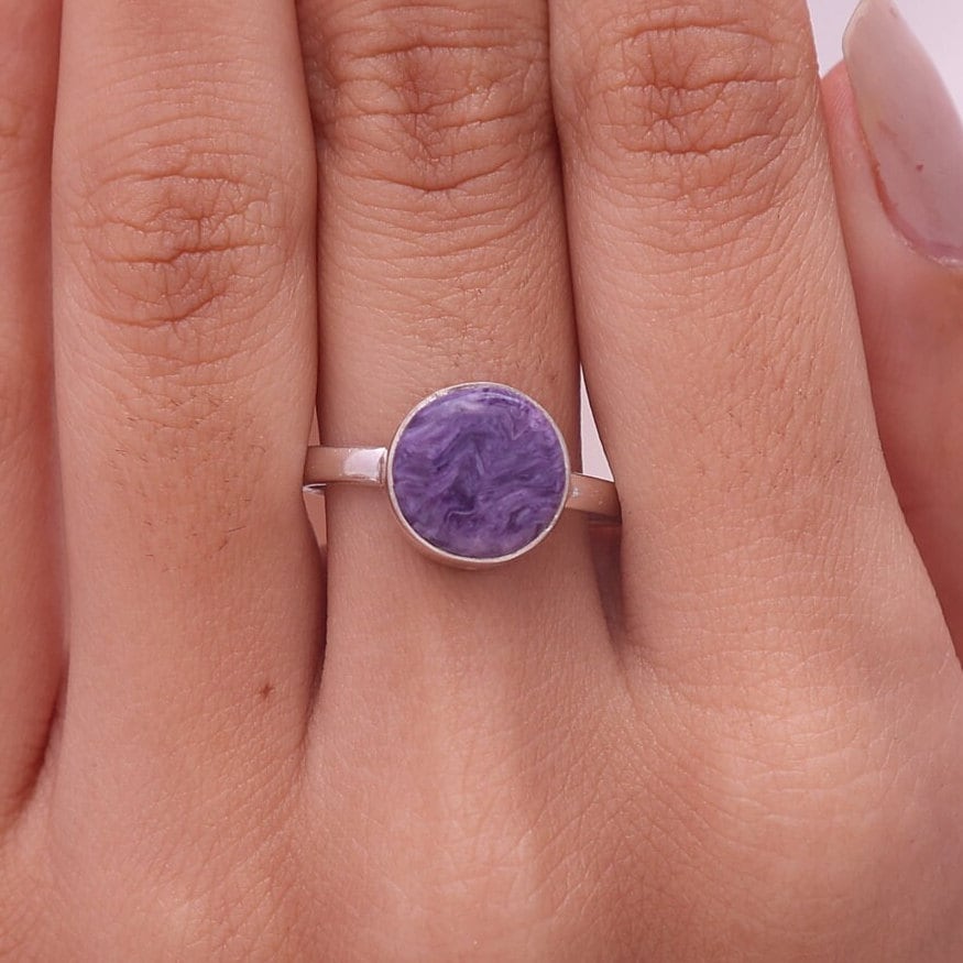 Charoite Sterling Silver Ring