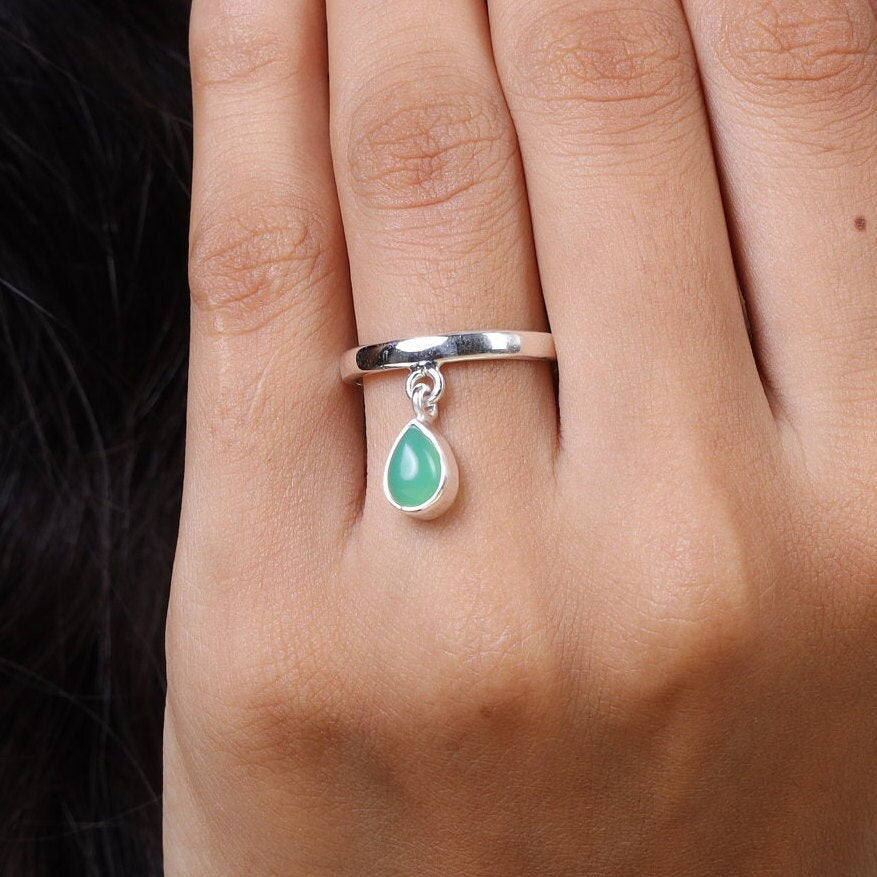 Green Onyx Sterling Silver Ring