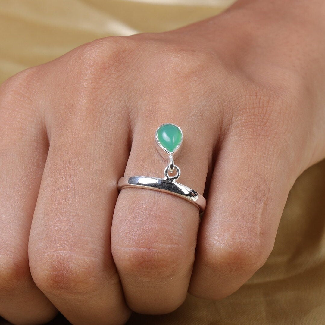 Green Onyx Sterling Silver Ring