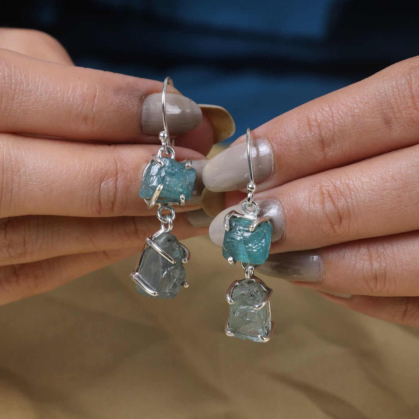 Aquamarine Sterling Silver Earrings