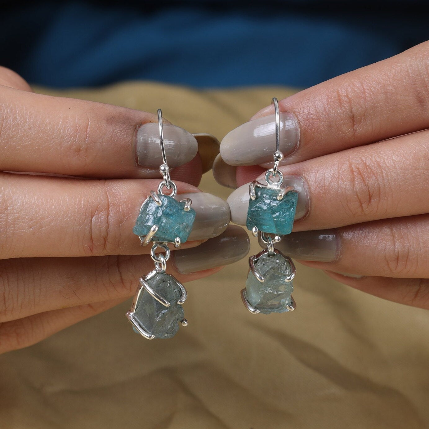 Aquamarine Sterling Silver Earrings