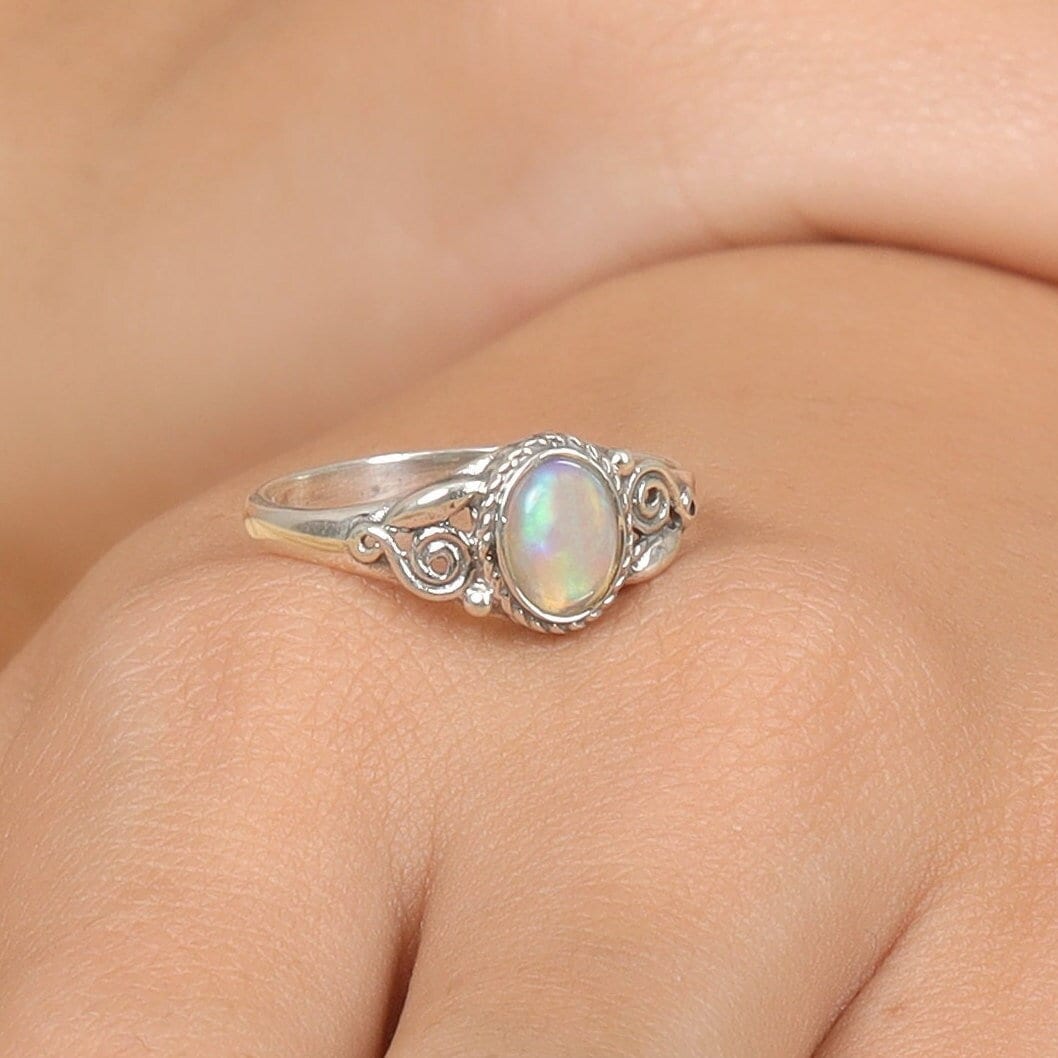 Ethiopian Opal Sterling Silver Ring