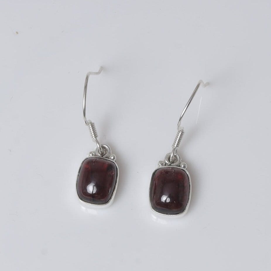 Garnet Sterling Silver Earrings