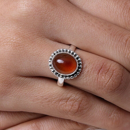 Amber Sterling Silver Ring