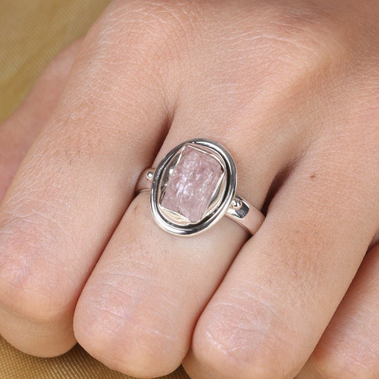 Rose Quartz Sterling Silver Ring