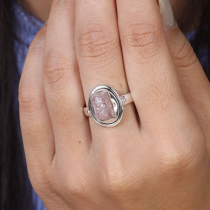 Rose Quartz Sterling Silver Ring