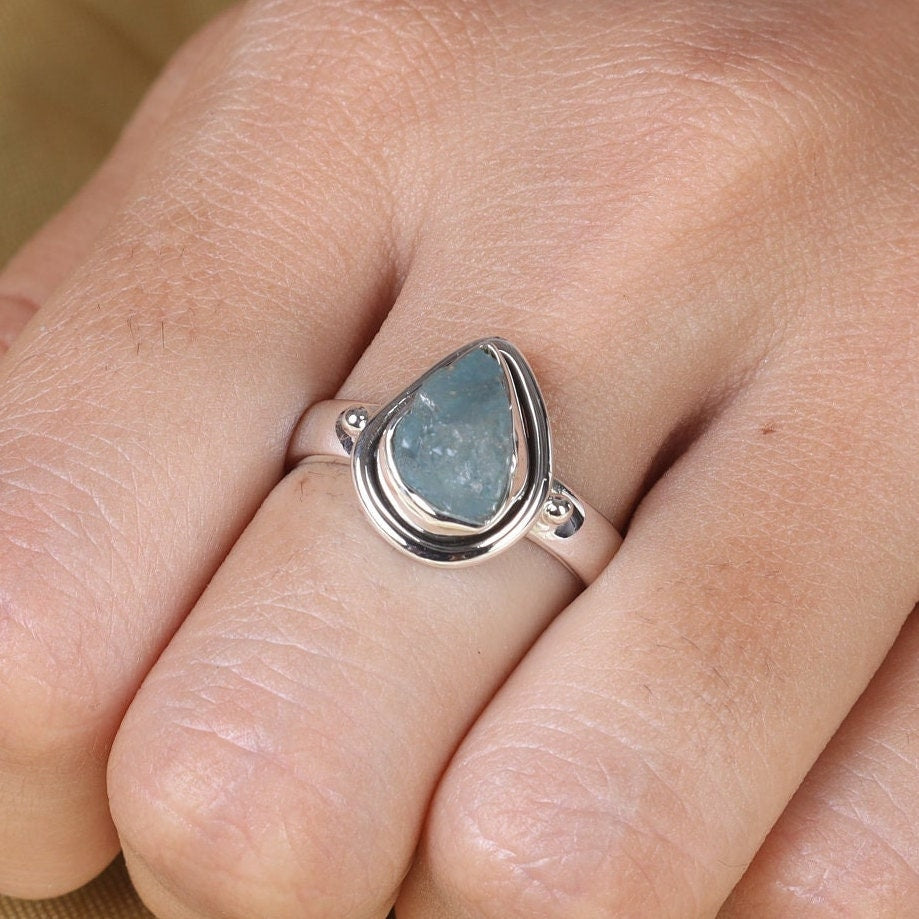 Aquamarine 925 Sterling Silver Ring