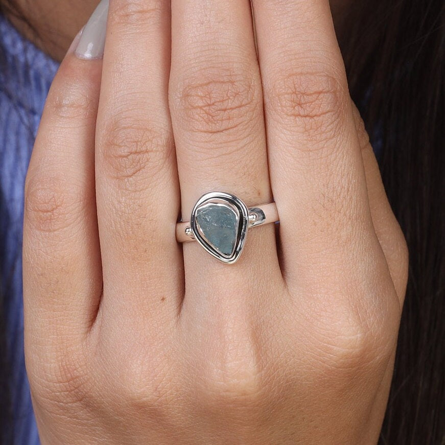 Aquamarine 925 Sterling Silver Ring