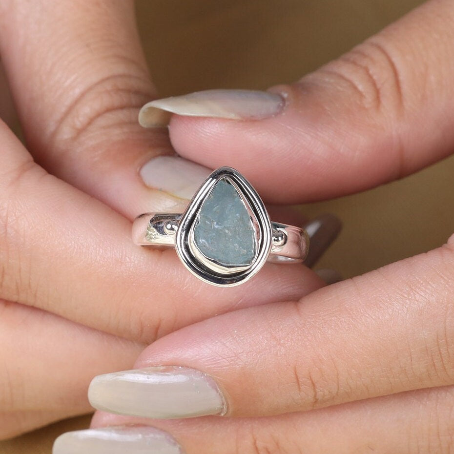 Aquamarine 925 Sterling Silver Ring