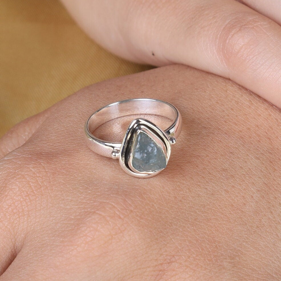 Aquamarine 925 Sterling Silver Ring