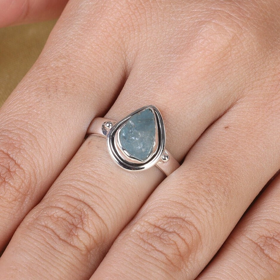 Aquamarine 925 Sterling Silver Ring