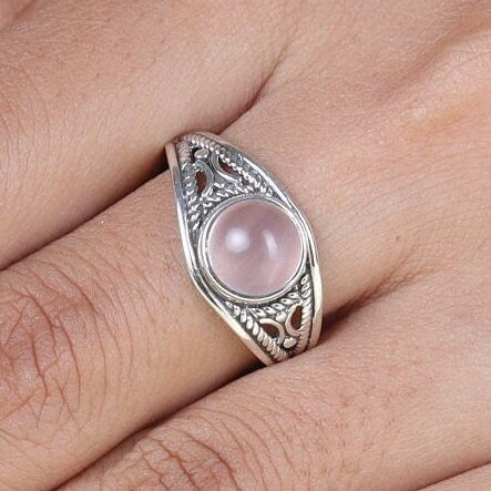 Rose Quartz Sterling Silver Ring