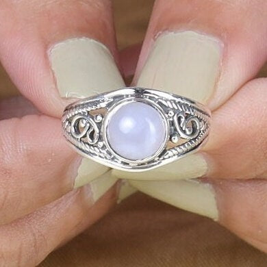 Chalcedony 925 Sterling Silver Ring