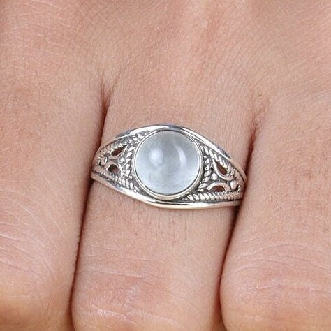 Aquamarine Ring Sterling Silver Ring