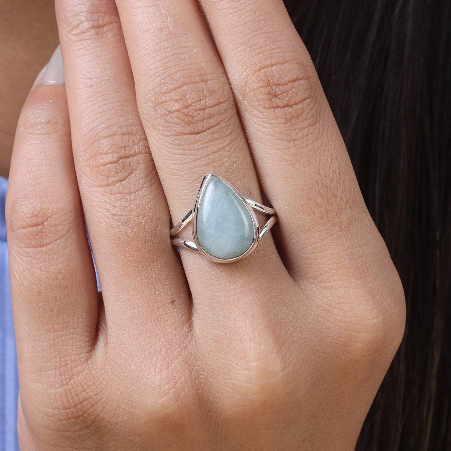 Aquamarine 925 Sterling Silver Ring