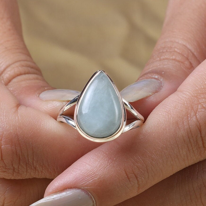 Aquamarine 925 Sterling Silver Ring