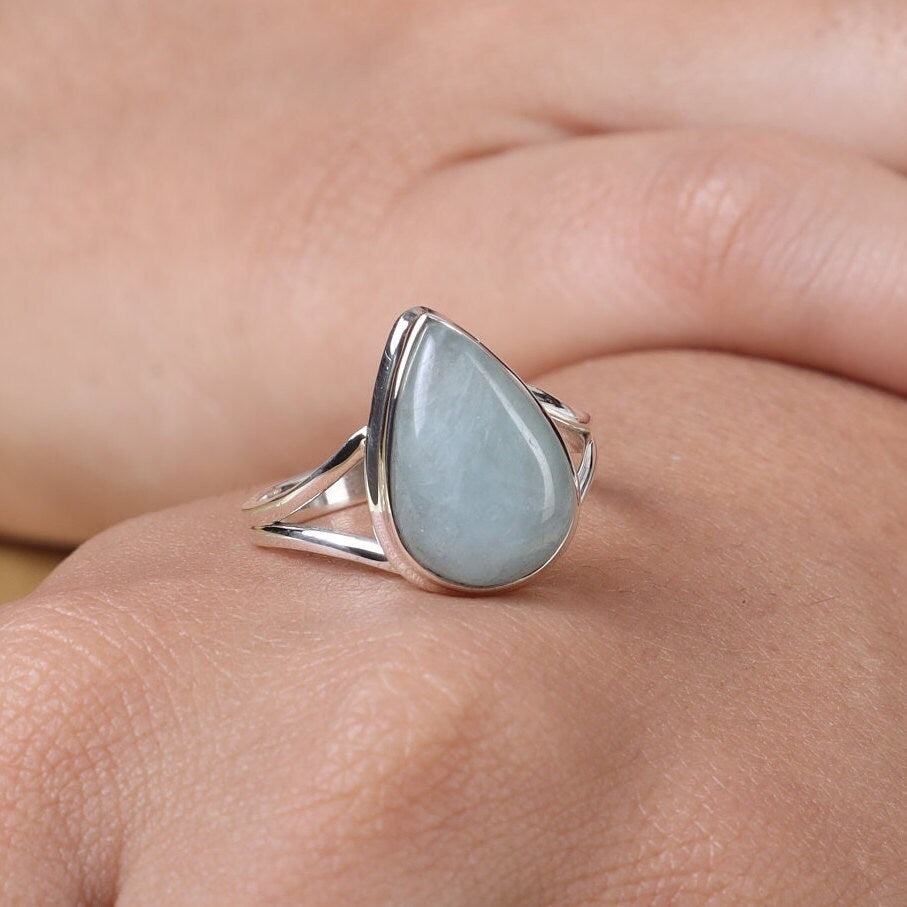 Aquamarine 925 Sterling Silver Ring