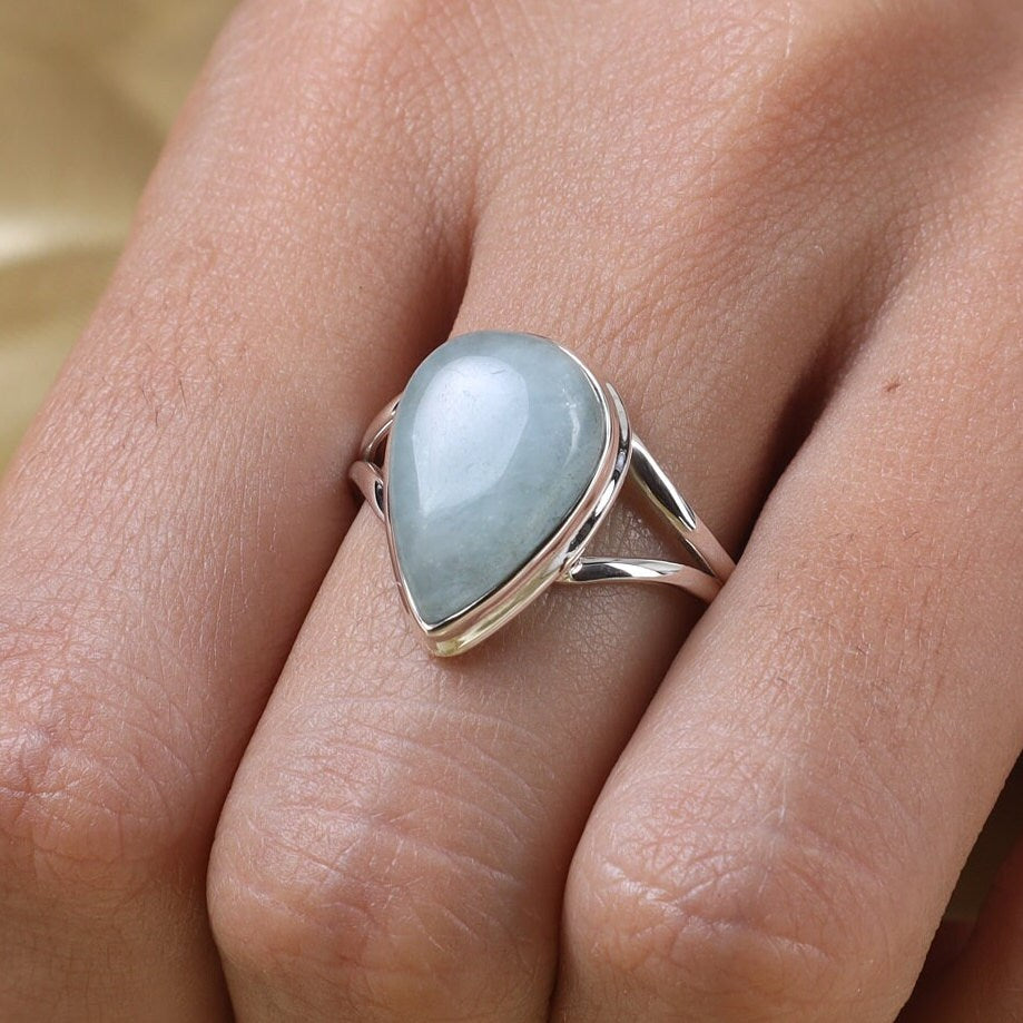 Aquamarine 925 Sterling Silver Ring