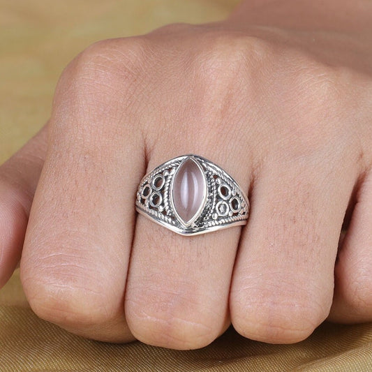 Rose Quartz Sterling Silver Ring