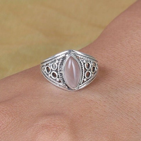 Rose Quartz Sterling Silver Ring