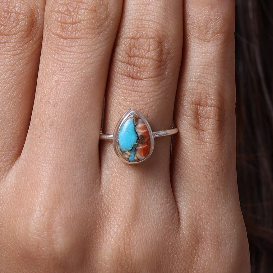 Oyster Turquoise Sterling Silver Ring