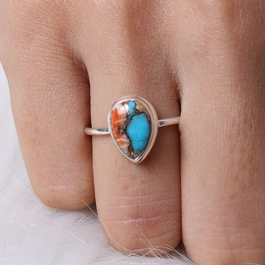 Oyster Turquoise Sterling Silver Ring