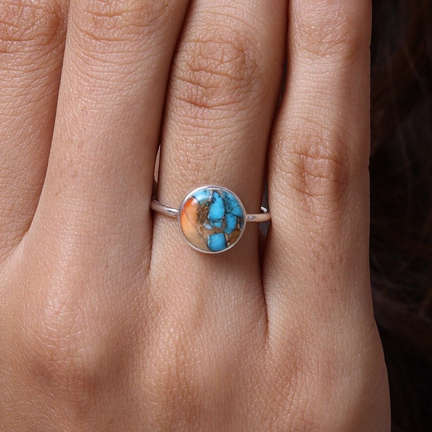 Oyster Turquoise Sterling Silver Ring