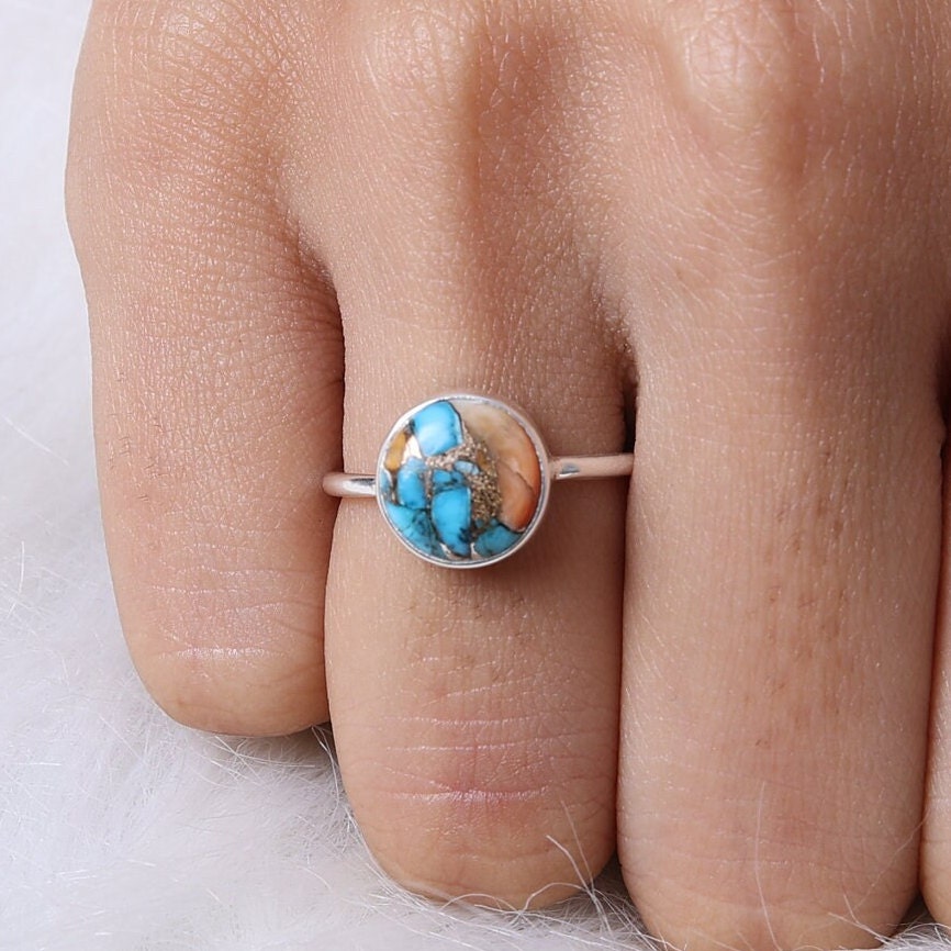 Oyster Turquoise Sterling Silver Ring