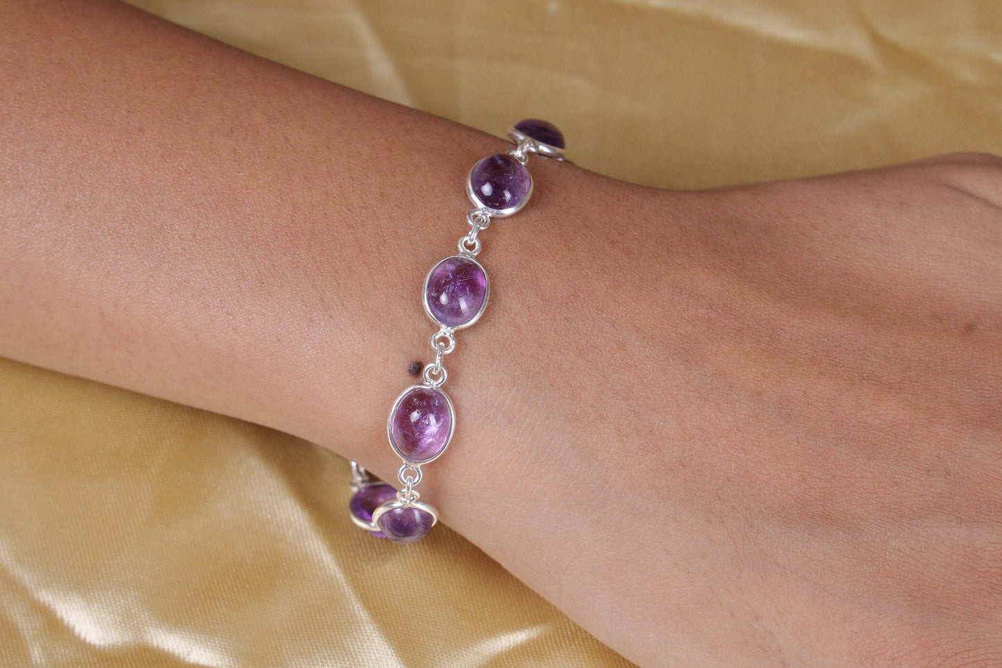 Amethyst Sterling Silver Bracelet