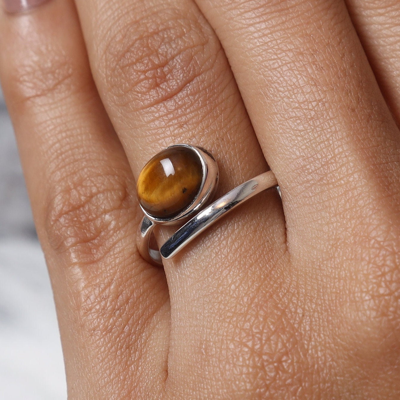 Tiger Eye Sterling Silver Ring