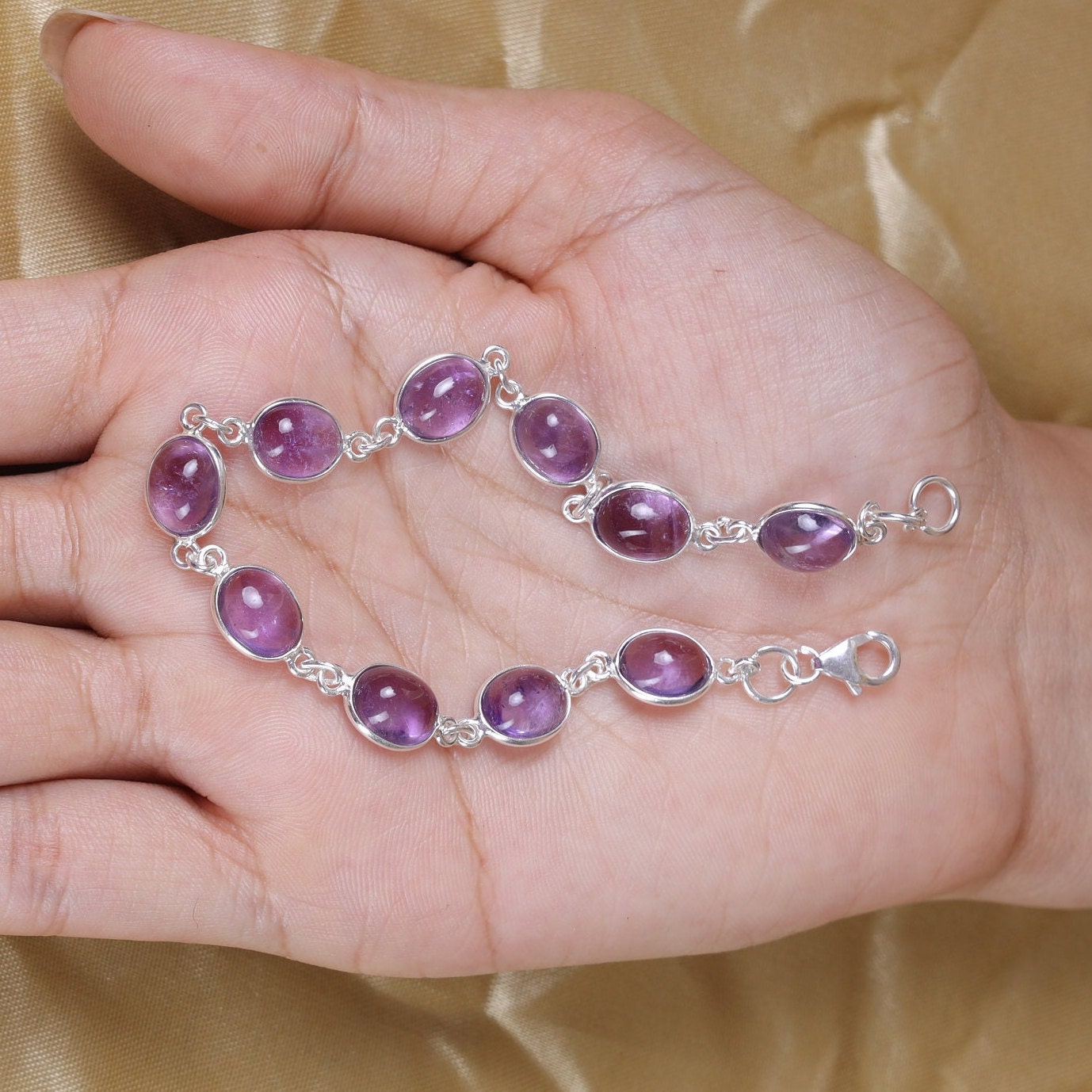 Amethyst Sterling Silver Bracelet