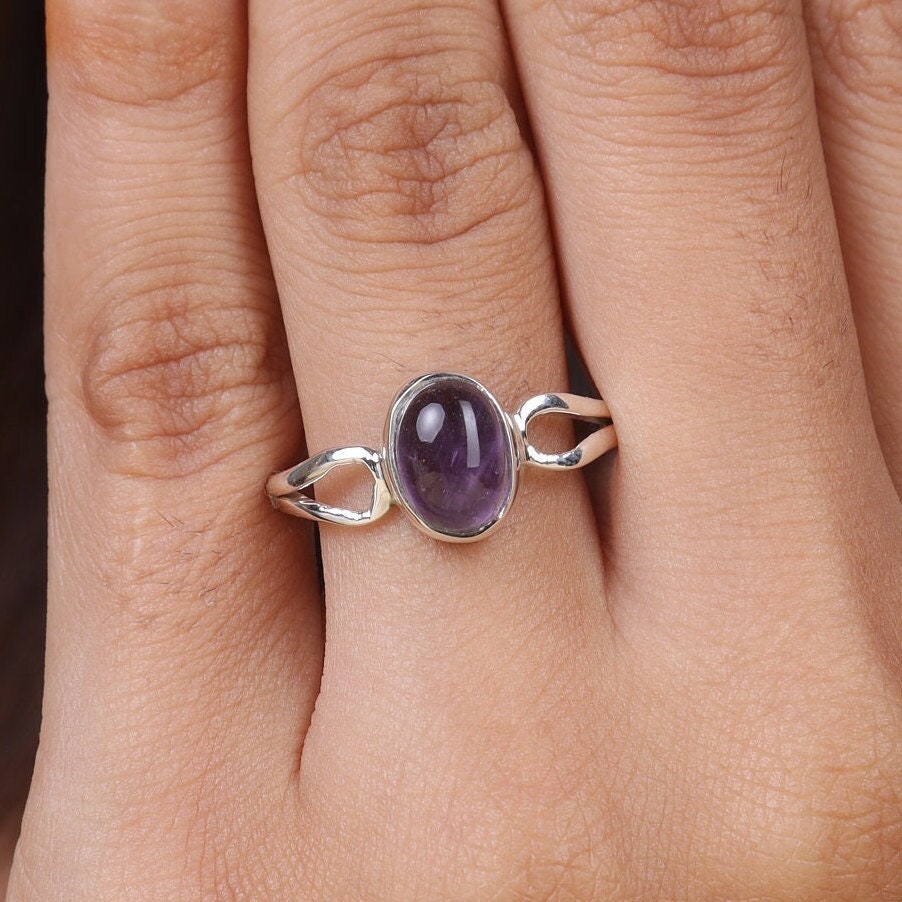 Amethyst Ring 925 Sterling Silver Ring