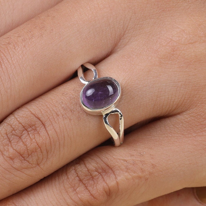 Amethyst Ring 925 Sterling Silver Ring