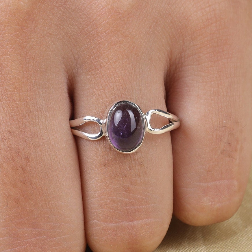 Amethyst Ring 925 Sterling Silver Ring